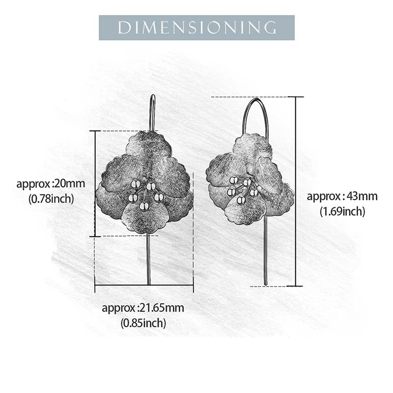 silver Cherry blossom flower earrings