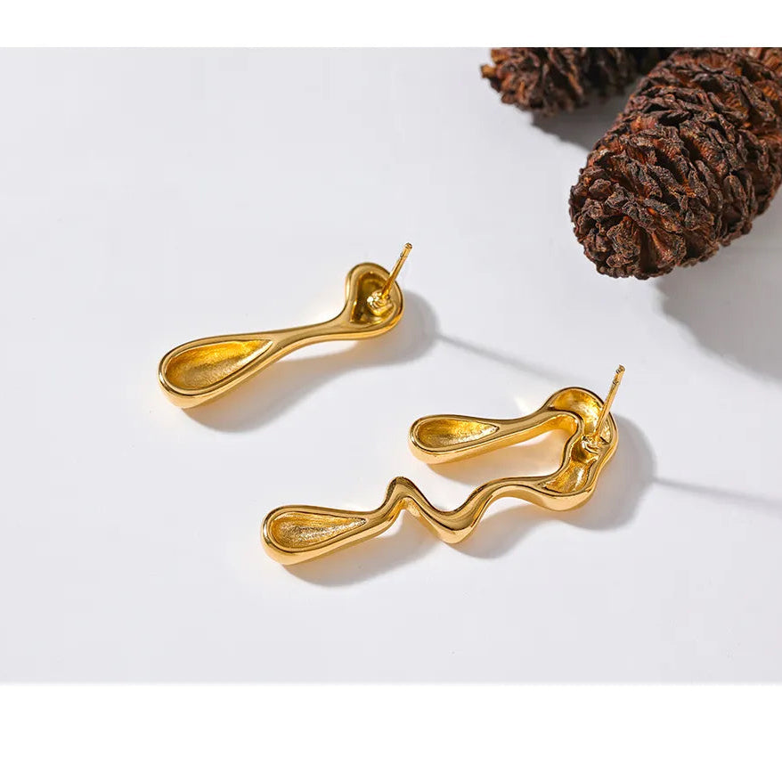 irregular earrings gold