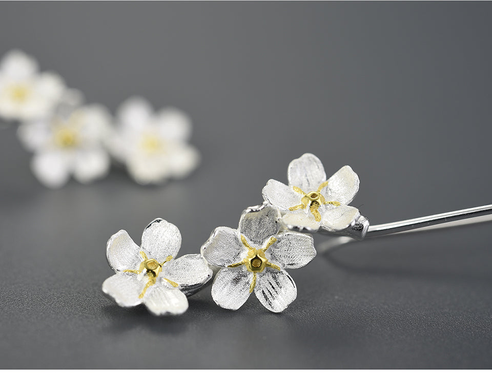 Forget me not earrings sterling silver