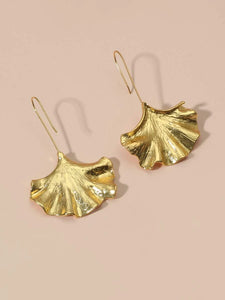 gingko  gold earrings