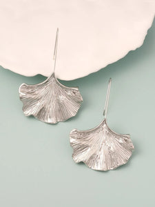 silver gingko earrings