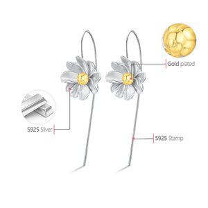 Sterling silver Jasmine flower earrings