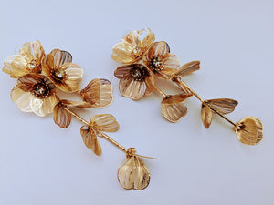 Floral leaf Drop Earrings
