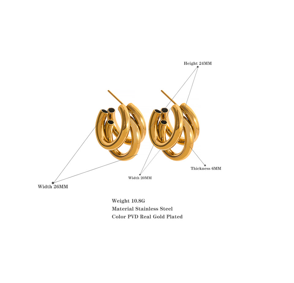 triple hoop earrings
