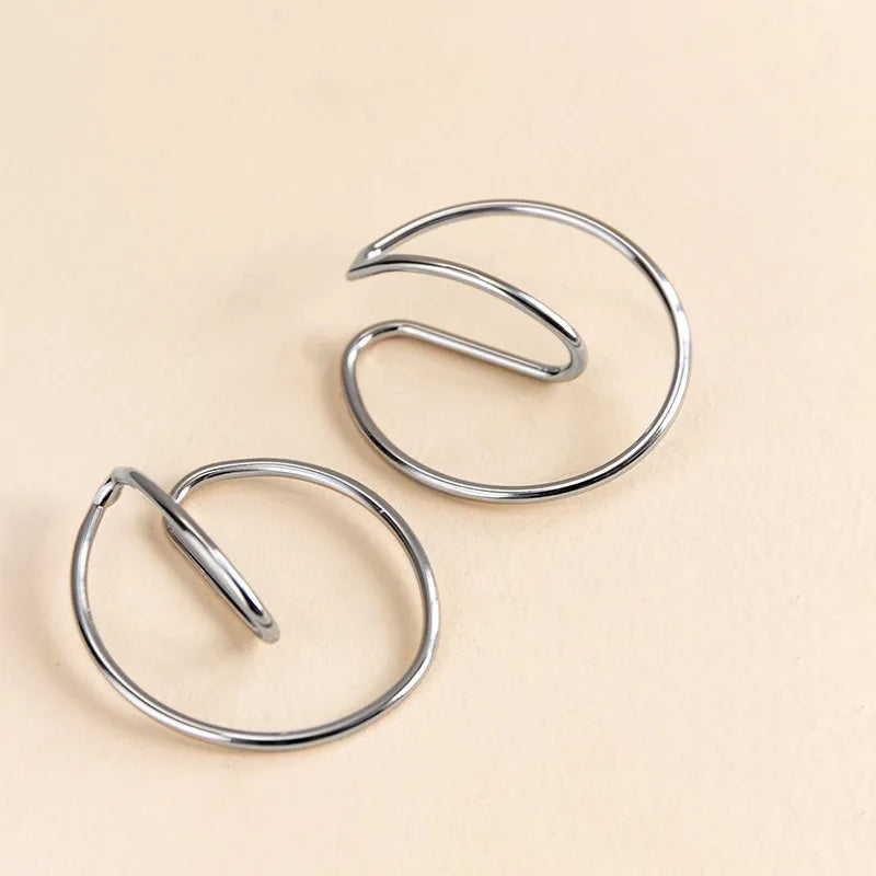 cuff hoops silver no pierce earrings 