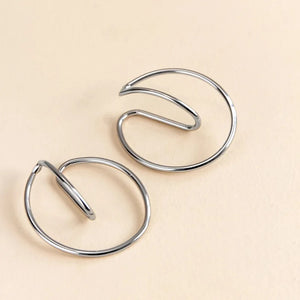 cuff hoops silver no pierce earrings 