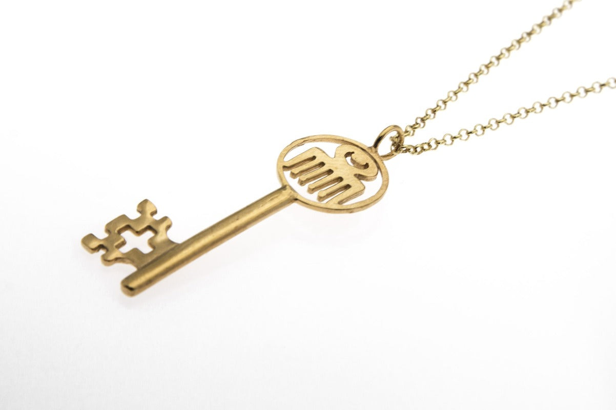 Duafe Adinkra key pendant -gold
