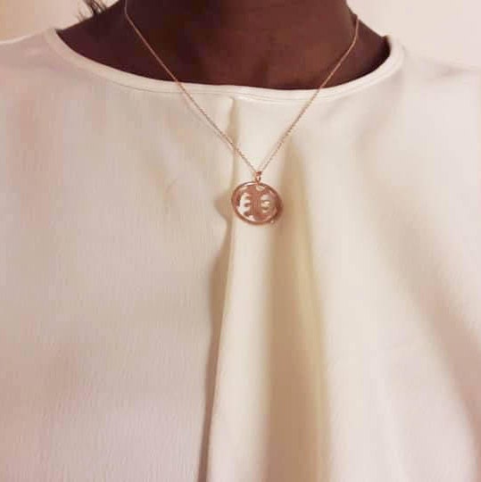Gold Africa pendant -Africa Jewelry - Gye nyame Adinkra - Gold / Rose gold - Africa Pendant