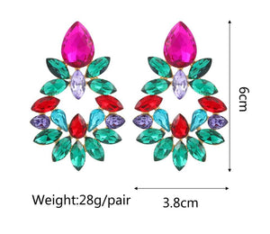 Classic Multicolour Crystal Earrings