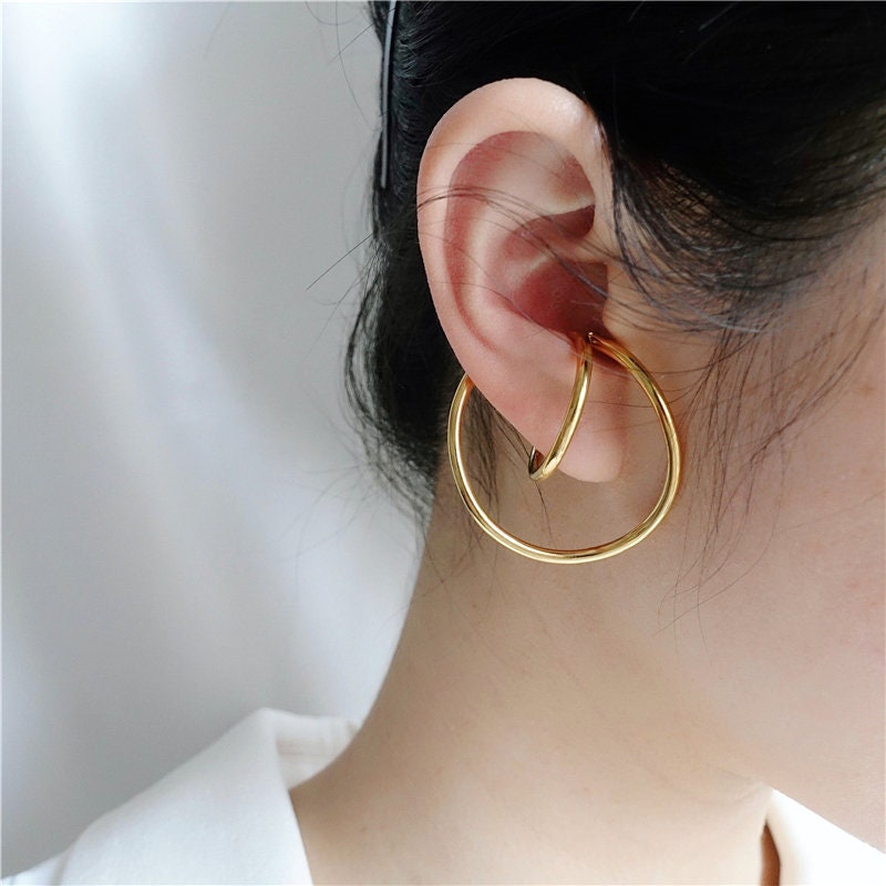 no piercing earrings gold