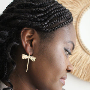 Gold Dragon fly earrings