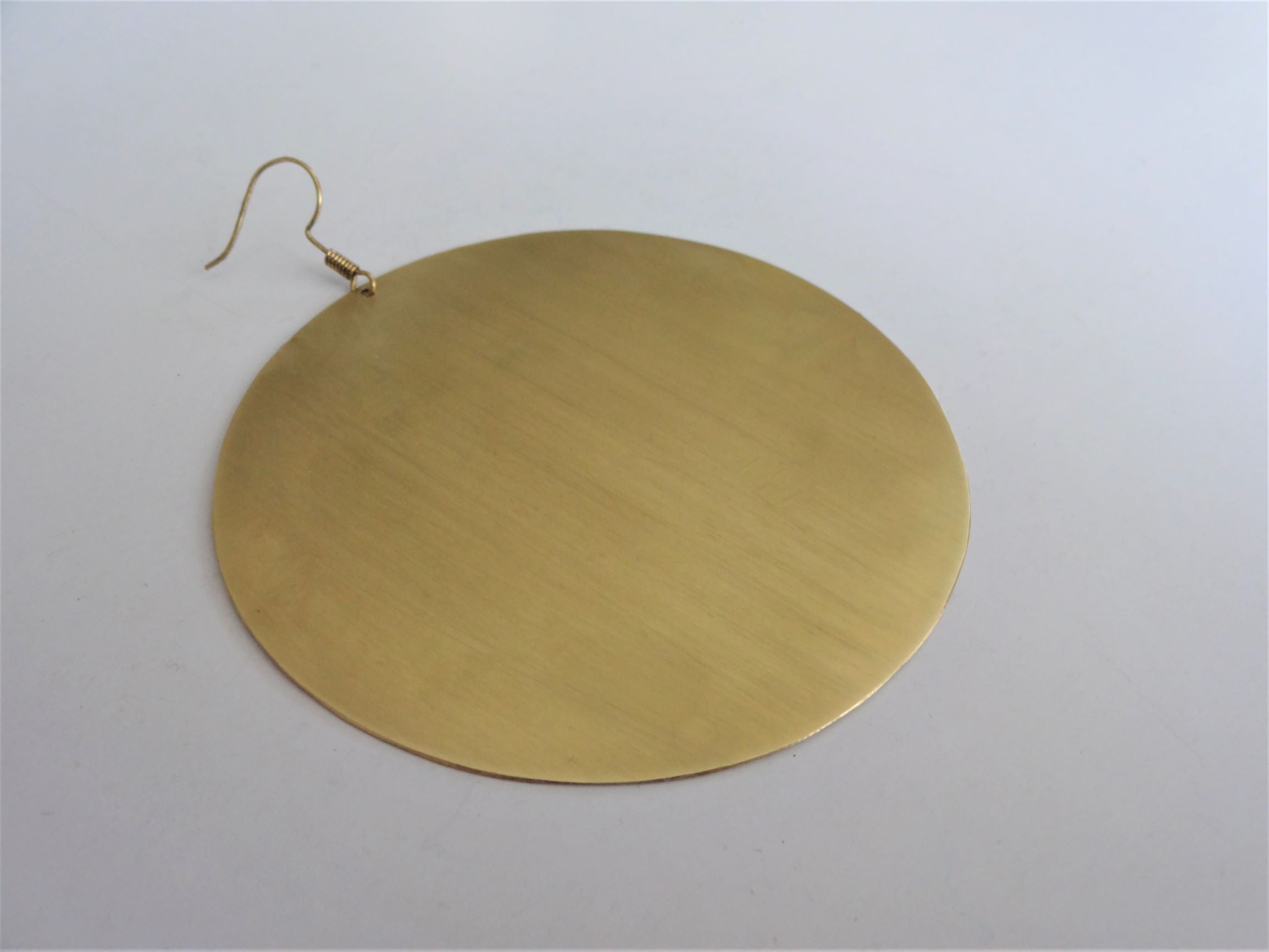 large gold disk earrings