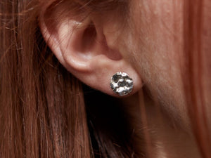 Textured Silver Disc Studs