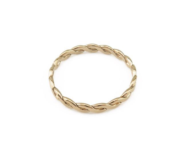 14k Gold Filled Dainty Twisted Band